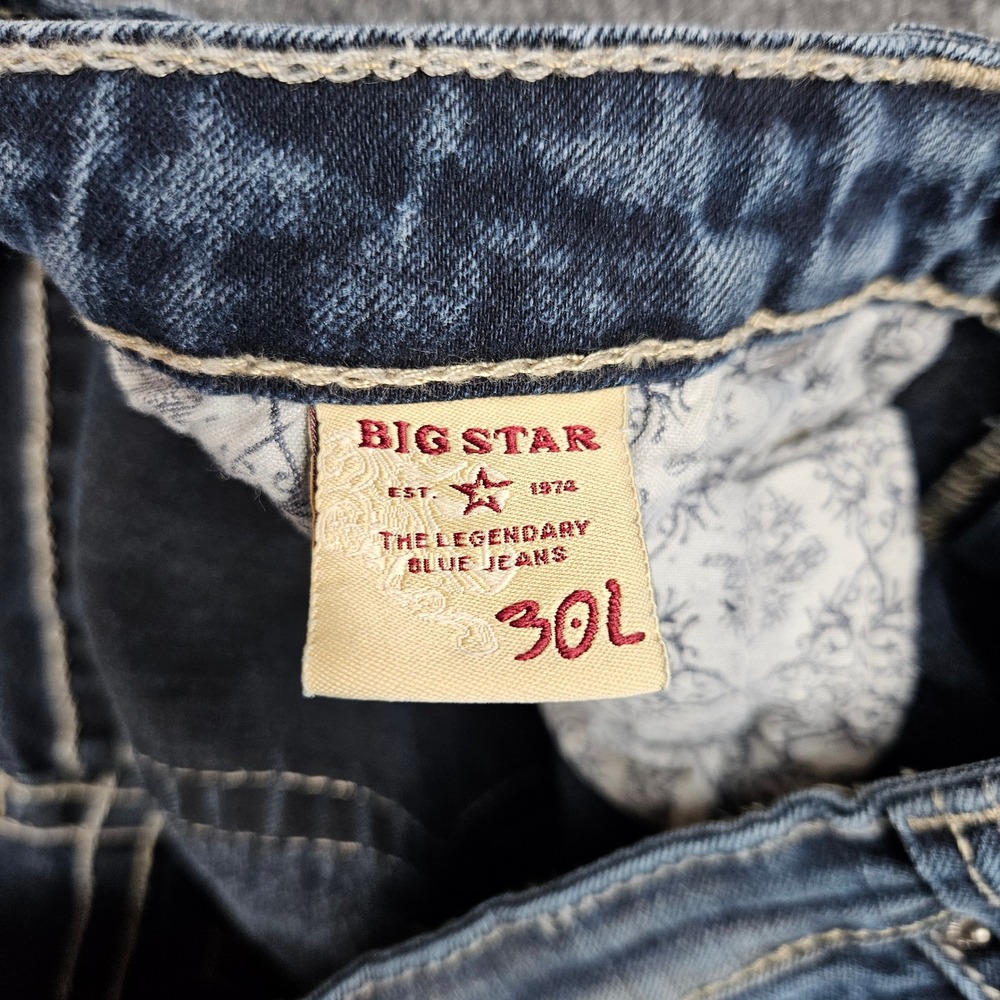 Big Star Maddie Mid Rise Fit Bootcut Jeans Women's 30L Dark Wash Stretch Western - Picture 3 of 13